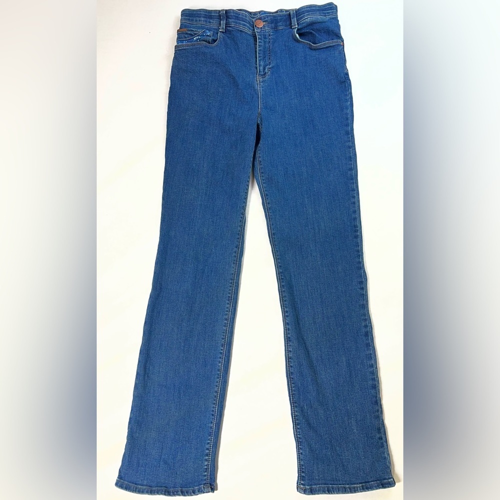 Gloria Vanderbilt Womens Maria Jeans Blue Stretch Straight Leg Jeans Size 10 B-4